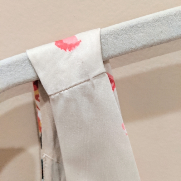 Satin Off-White Floral V Neck Midi Dress - Picture 12 of 14